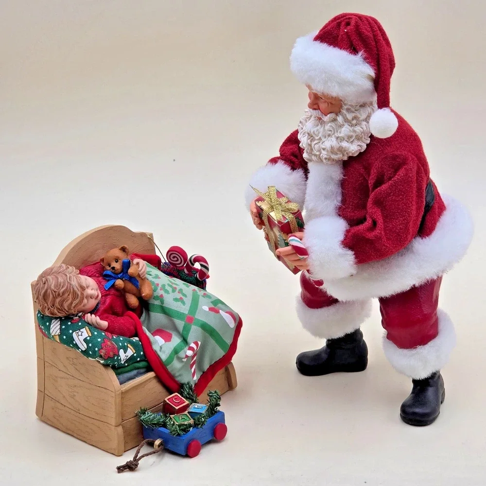 Possible Dreams Clothtique Peace Santa Hidden Message in Beard 2 Pc Set Dept 56